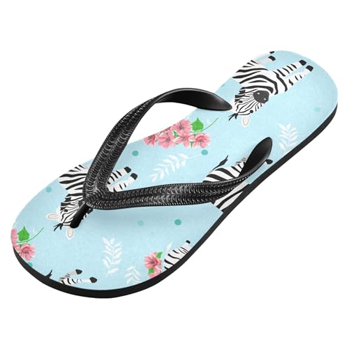 Burbuja Playful Zebras Flip Flops for Women Men, Soft Thong Sandals Rubber Slippers for Pool Beach Essentials2