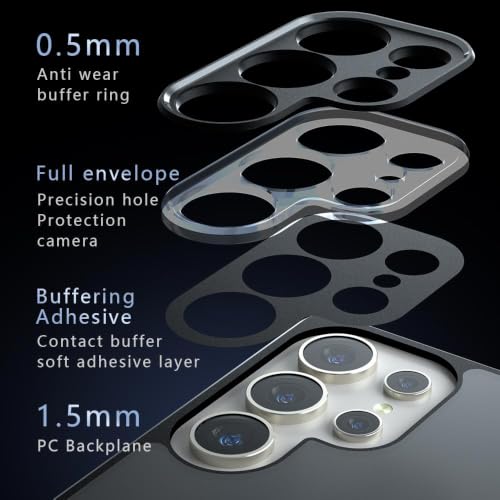 Image of Matte PC+TPU Phone Case for Samsung Galaxy S25 Ultra, Black | Air Bag Protection, Anti-Fingerprint, Micro Arc Edge, Never Turns Yellow, Skin-Friendly Feel