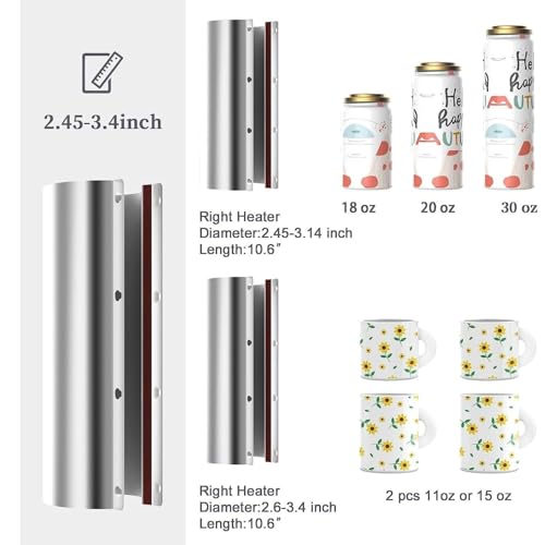 Prensa de calor doble para tazas 11oz-30oz con control LCD miniatura 3