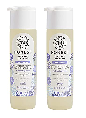 Image of HONEST Truly Calming Lavender Shampoo + Body Wash, Tear Free Baby Shampoo + Body Wash, Naturally Derived Ingredients, Sulfate & Paraben Free Baby Wash, 10 Fl Oz (Pack of 2)
