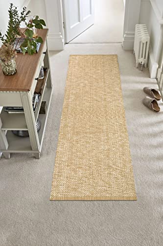 Leevan Washable Kitchen Runner Rug 2'X6', Cotton Woven Entryway Rug Tan Reversible Hallway Runner Rug, Modern Bathroom Rug Durable Farmhouse Kitchen Rugs, Nursery Rug Long Carpet For Foyer #TOP7