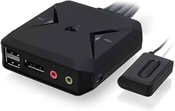 IOGEAR 2-Port USB DisplayPort Cable KVM Switch - 4K 30Hz - Remote Switch Button - Plug n Play - USB Expandable With USB Hub - 7.1 HD Audio - Mac Win - GCS52DP