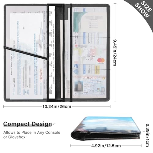 City Cats Print Leather Car Registration and Insurance Holder Purse for License Documents Cards3