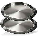 ALCANCE DE LA ENTREGA: 2x bandeja de servir // dimensiones: aprox. 35 x 2,5 cm (diámetro x altura) // material: acero inoxidable // color: plata