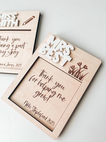 Personalized Teacher Sticky Note Holder – Custom Post It Note Organizer, End of The Year Gift from Student, Little Teacher Appreciation Gift, Desk Accessory