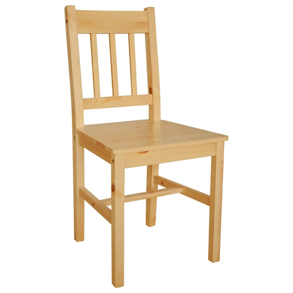 Juego de 2 sillas de comedor (madera de pino, ergonómicas, 41,5 x 45,5 x 86 cm), estructura de madera robusta para cocina y comedor, cómodas y fáciles de limpiar