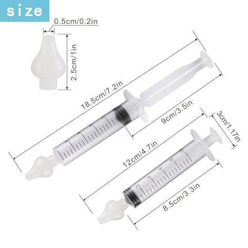 Image of Silicone Baby Nasal Aspirator,Syringe Nasal Irrigator,10ml Nasal Irrigator Portable Infant Nose Cleaner Nose Aspirator with Cleanable (Transparent with Storage Box ﻿)