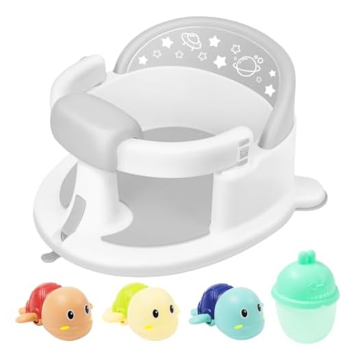 Baby Bath Seat for Babies 6 Months & up,Baby Bathtub Chair,Non-Slip Toddler Bath Support,Sit Up Bath Seat for Baby,Safe Infant & Newborn Bathtub Chair with Soft Cushion,Gray