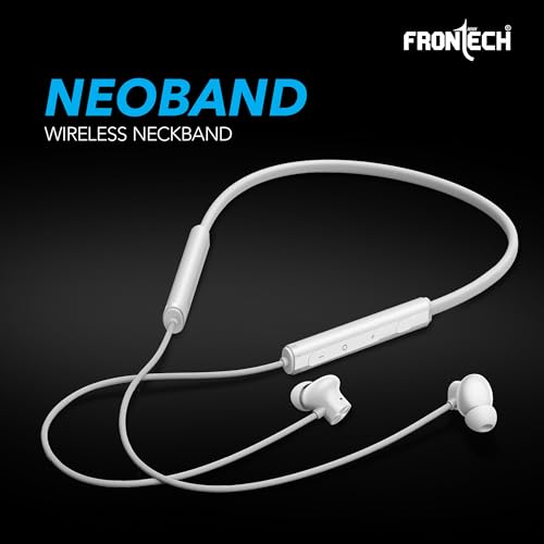FRONTECH Neoband Wireless Neckband Earphones | 200Mah | 24Hrs Playtime | 10mm Deep Bass Drivers | Type-C Fast Charging (EF-0093) view 2