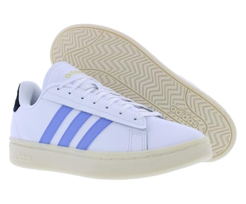 adidas Women's Grand Court Alpha Sneaker, White/Blue Fusion/Black, 8.54
