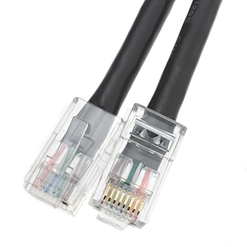 CableWholesale Cat5e Ethernet Cable, 24AWG Network Cable with RJ45 Gold Plated Connector, 4 Pair Stranded Bare Copper, Bootless Unshielded Twisted Pair (UTP) Internet Patch Cable, 7 Foot, Black