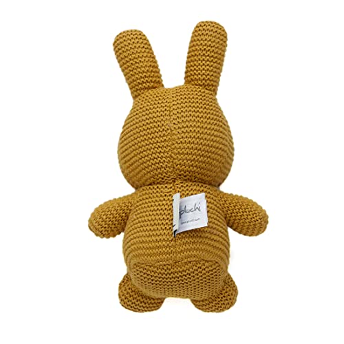 Image of Pluchi Coco Bunny Soft Toys for Girls Cotton Knitted Toys for Babies (Stuffed Toys) in Mustard Color (19 Cm x 13 Cm)