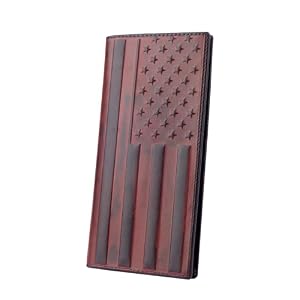 Western Wallet For Men Rodeo Long Wallet Men’s RFID Blocking Bifold Cowboy Checkbook Wallet with US Flag – Gifts for Men