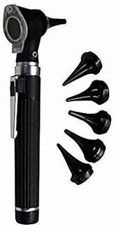 Dr. Care Mini Otoscope - Portable Ear Light and Exam Kit for Home and Professional Use - Fiber Optic Scope Ear Scope with Light, Ear Infection Detector - Pocket Diagnostic Equipment (Black)