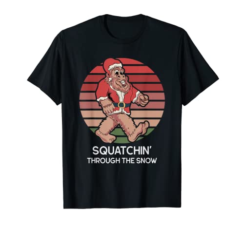 Divertido Sasquatch Navidad – Squatchin a través de la nieve Camiseta