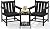 SERWALL 3 Pieces Patio Bistro Set, All Weather Adirondack Chair Set with Side Table, HDPE Material Outdoor Patio Furniture Set for Balcony, Porch, Garden, Backyard- Black