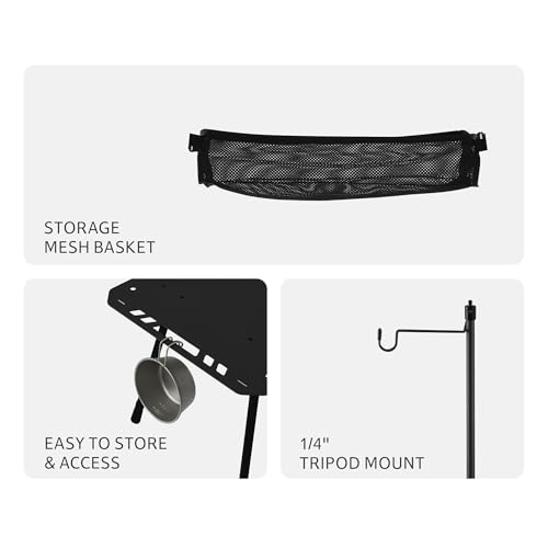 Image of Naturehike Tactical Camping Table with Adjustable Height, Collapsible Table Lightweight with Carry Bag for Camping, Travel expeditions, Hiking, Picnics, BBQs & Beach Trips