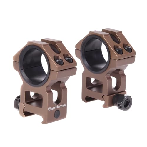 WestHunter Optics Picatinny Scope Rings, 1 Inch 30 mm Tactical Precision Scope Mount | 36 mm Center Height, Brown