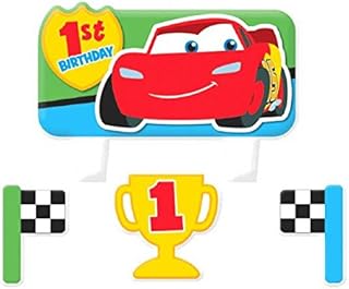Disney Cars 1st Birthday Molded Cake Candle Set