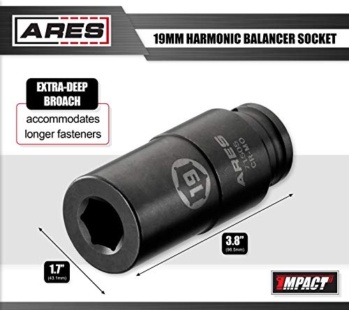 Ares 71505-19Mm Harmonic Balancer Socket For Honda - Deep Counter-Weighted Design - Increased Torque For Stubborn Crank Bolts #TOP1