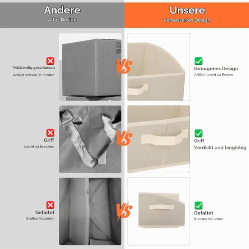 AiQInu Aufbewahrungsbox 2 Stück mit Griffen 28L,Faltbare Aufbewahrungskorb stoff 50x28.5x20cm,Großer Körbe Aufbewahrung… – Ansicht 5