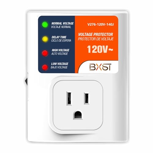 BXST Surge Protector for Home Appliances, 120V 15A Voltage Protector Outlet with 140J Lightning Protection, Wall Overload & Power Surge Protection Plug for Refrigerator, TV, Computer, Washing Machine