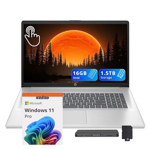 HP 17.3�C���` HD+ �^�b�`�X�N���[���m�[�g�p�\�R���AAMD Ryzen 5 7430U�A16GB RAM�A1.5TB�X�g���[�W(512GB SSD+1TB�h�b�L���O�X�e�[�V�����Z�b�g)�AAMD Radeon Graphics�A�e���L�[�AHD�E�F�u