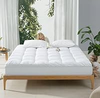 KÜB Cotton Mattress Pad, King, Cooling Mattress Topper Pillow Top with 8-21 Inch Deep Pocket, 3D Snow Down Alternative Fill, Breathable Fluffy Mattress Cover (White, King 78 * 80 Inch)