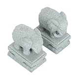 DOITOOL Statue Mini Éléphant Grès Modèle Élégant pour Décoration Jardin...