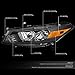 DNA MOTORING OE Style Projector Headlights Replacement Compatible with 08-12 Honda Accord 2-Dr Coupe, Black/Amber, HL-OH-HA082D-BK-AM-T2