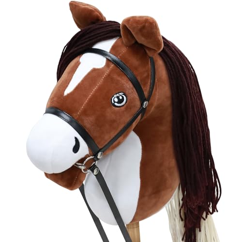 Sealong Hobby Horse Pferd – Großes Steckenpferd mit Schraubstab, Trense & Weicher Mähne | Realistisches Horsing Hobby Horse Stockpferd für Kinder Mädchen & Jungen ab 3 Jahre