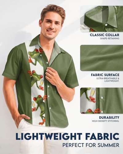 Image of 99TIMORO Fathers Funny Mens Hawaiian Shirt, Movie Button Down Short Sleeve Top, Father Day Summer Gifts