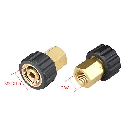 SEIWEI Pressure Washer Adapter Set, Quick Disconnect Kit Thread Quick Connector 15mm Plug core?3/8