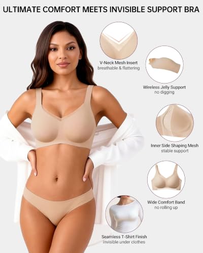 As Fairy Seamless Mesh Jelly Support Full Coverage Bra - image 2