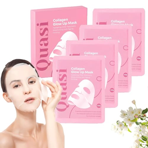 Quasi Bio Collagen Face Mask, Quasi Face Mask, Firm Skin Deep Hydrating Masks for Wrinkle Reduction and Pore Minimization - Glow like Glass Skin (1pcs)
