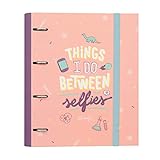 Peso: 950 gr Mr. Wonderful Ring Binder-Things I do Between Selfies, Multicolor, Talla única