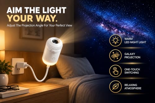 INVICTO Galaxy Moon Star Projector Night Light USB LED 360° Rotation Lamp for Bedroom Kids Room Home Decor - Image 3