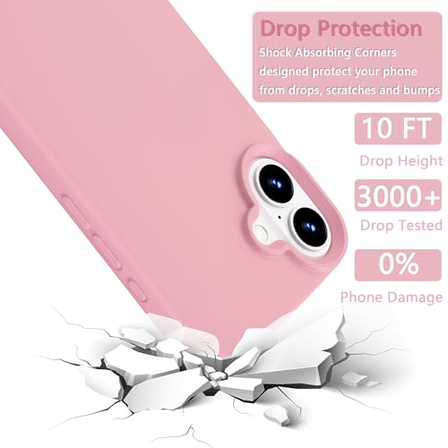 Image of iPhone 17 Case Silicone,Soft Microfiber Lining(Rose Pink)