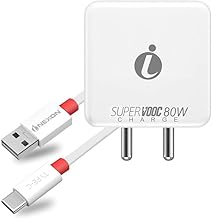 80W Dash Wrap Supervooc Fast Type-C Charger for Realme Narzo 70 Pro Charger Adapter Qualcomm QC 4.0 Quick Dash Warp Dart Flash Super Vooc Fast Charger with Cable-AM1,White