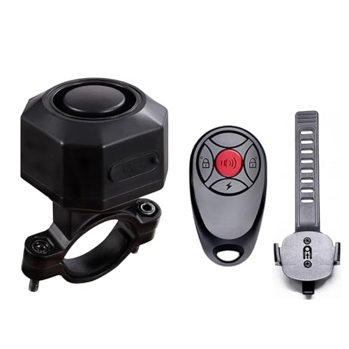 Mengshen Moto Alarma con Montaje Alarma Bicicleta Eléctrica con Movimiento Remoto Inalámbrico Vibración Sistema Alarma Antirrobo para Moto Scooter Coche (Incluye Correa Control Remoto)