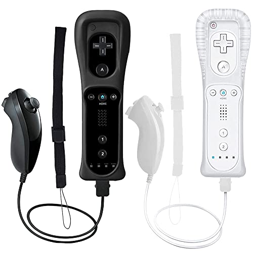 Wii Remote Controller, 2 Packs Upgrade Wii Wireless Controller Compatible With Wii Wii U Console (White And Black) #TOP30