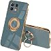 Produktbild ILING Handyhülle für Xiaomi 11 Lite 5G NE/Xiaomi Mi 11 Lite(4G/5G), Ultradünne Stoßfeste Schutzhülle für Damen, Bunt Silikon Case, Schüzen Sie die Kamera Stoßstange Hülle mit Ringständer (Grau)