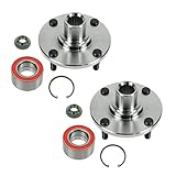 TRQ 2 Piece Front Wheel Bearing & Hub Kit Set Compatible with 2000-2011 Ford Focus