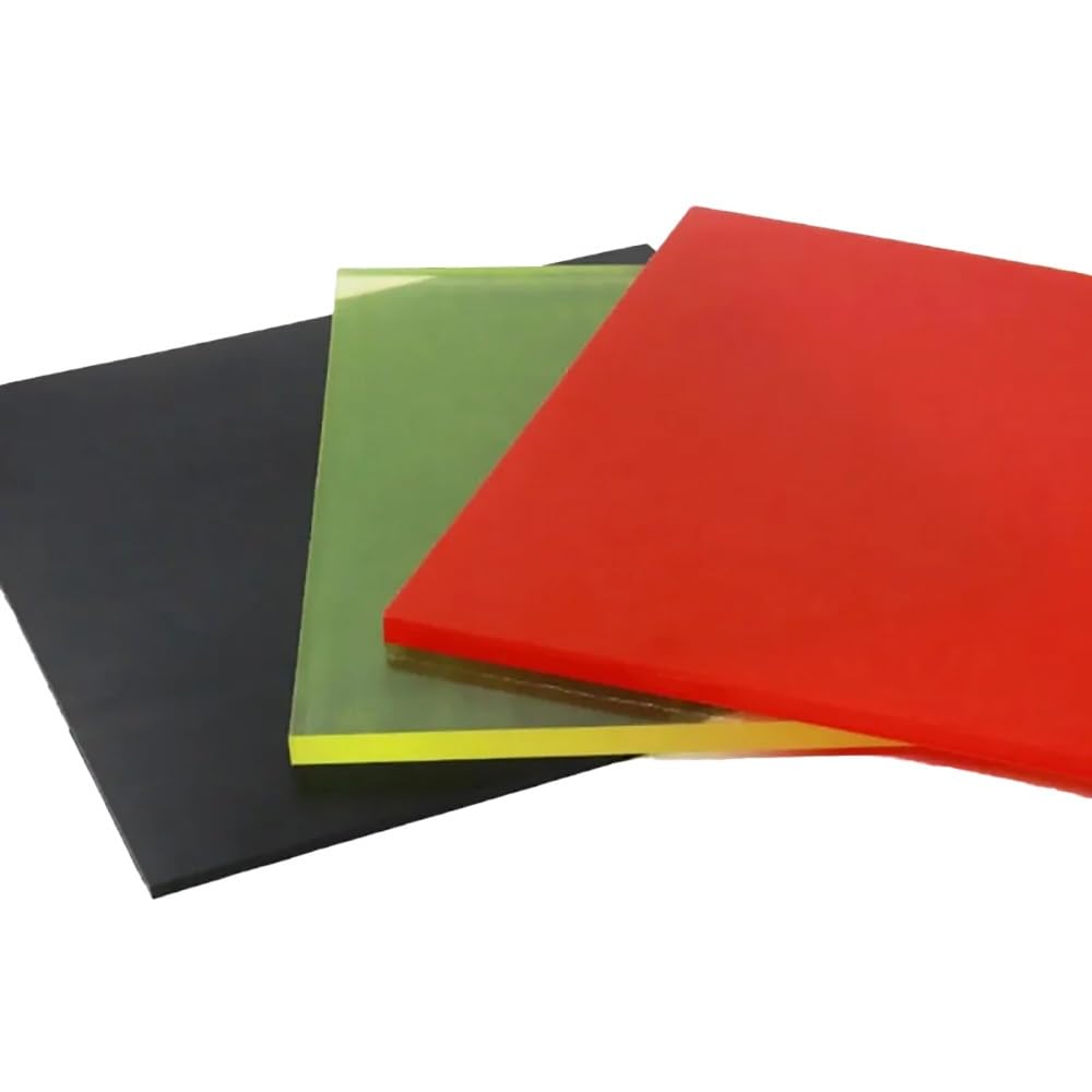 Plancha Poliuretano Multi-Tamaño 300x300mm, Almohadilla Caucho PU Elástica, Resistente Aceite & Abrasión, Panel Amortiguador Golpes Uso Industrial(Red,300X300MM_2MM)