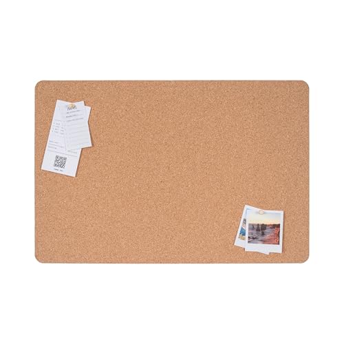 Bi-Office Tablero de Corcho Sin Marco Eco, 60x40 cm, Corcho de Doble Cara y Corcho con EVA Negra, Rectangular, Sin Marco
