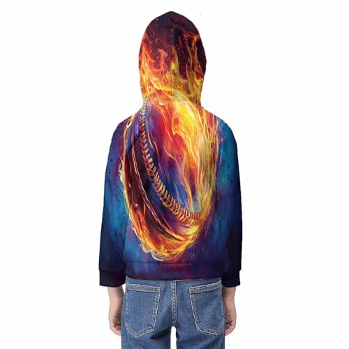 Sweatshirt baseball 3D pull ado 9-11 ans sweat à capuche hiver - 6