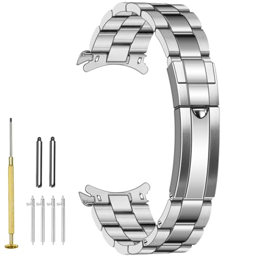 Bracelet de montre de rechange en acier argenté à bouts incurvés, le cadeau idéal