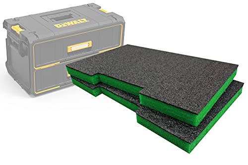 Shadow Foam Easy Peel – Foam Inserts for DeWalt ToughSystem Drawers [Green 30mm Twin Pack] for Tool Organisation, Kaizen, 5s, Tool Storage & Storage Boxes
