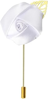 Men's Lapel Pins Rose Flower with Gold Leaf Brooch,Customized rose brooches for men's suits,Cloth rose gold foil brooch set for men's brooches,Rose Pins and Brooches