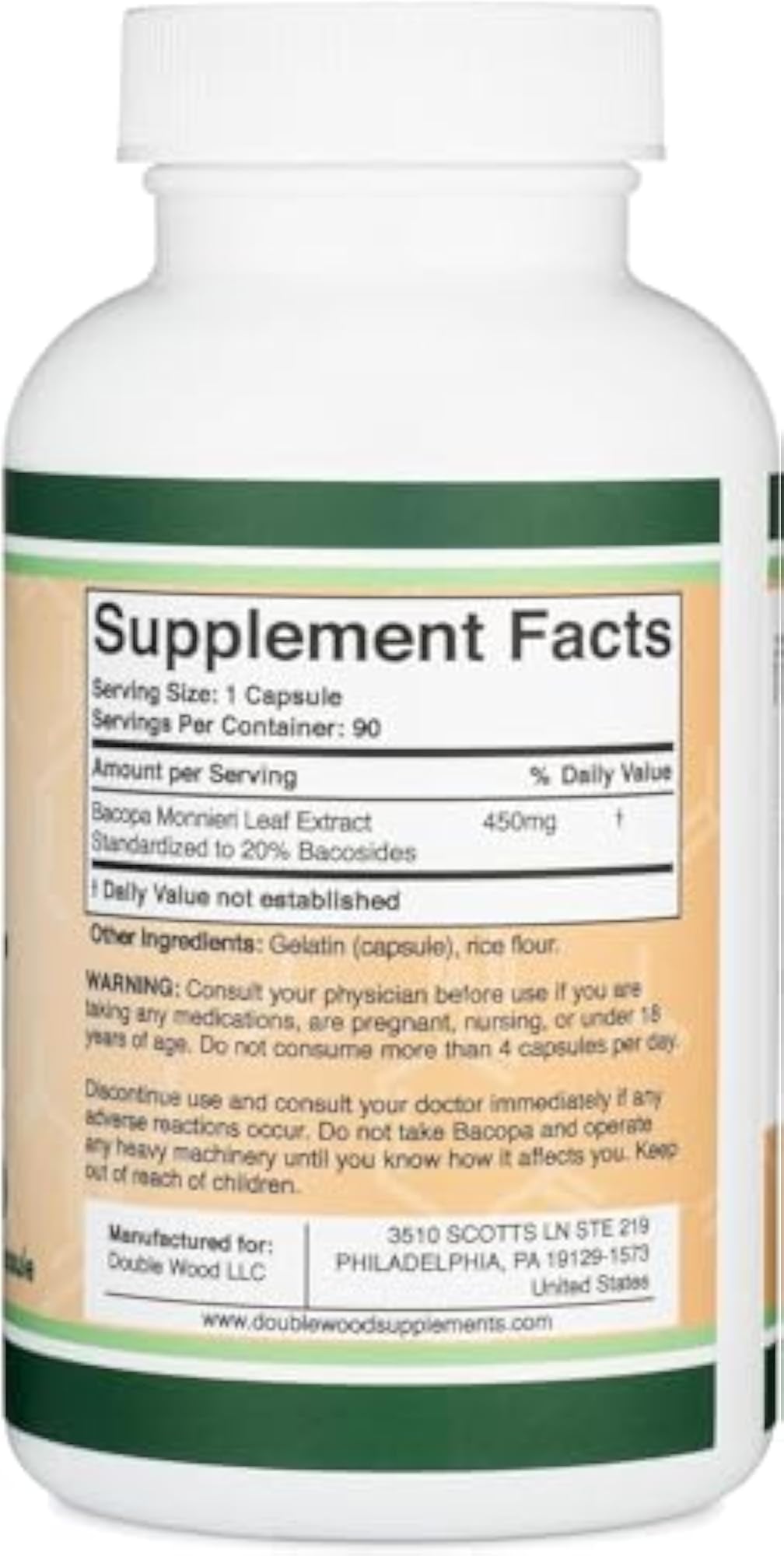 Bacopa Monnieri Capsules, 90 Count